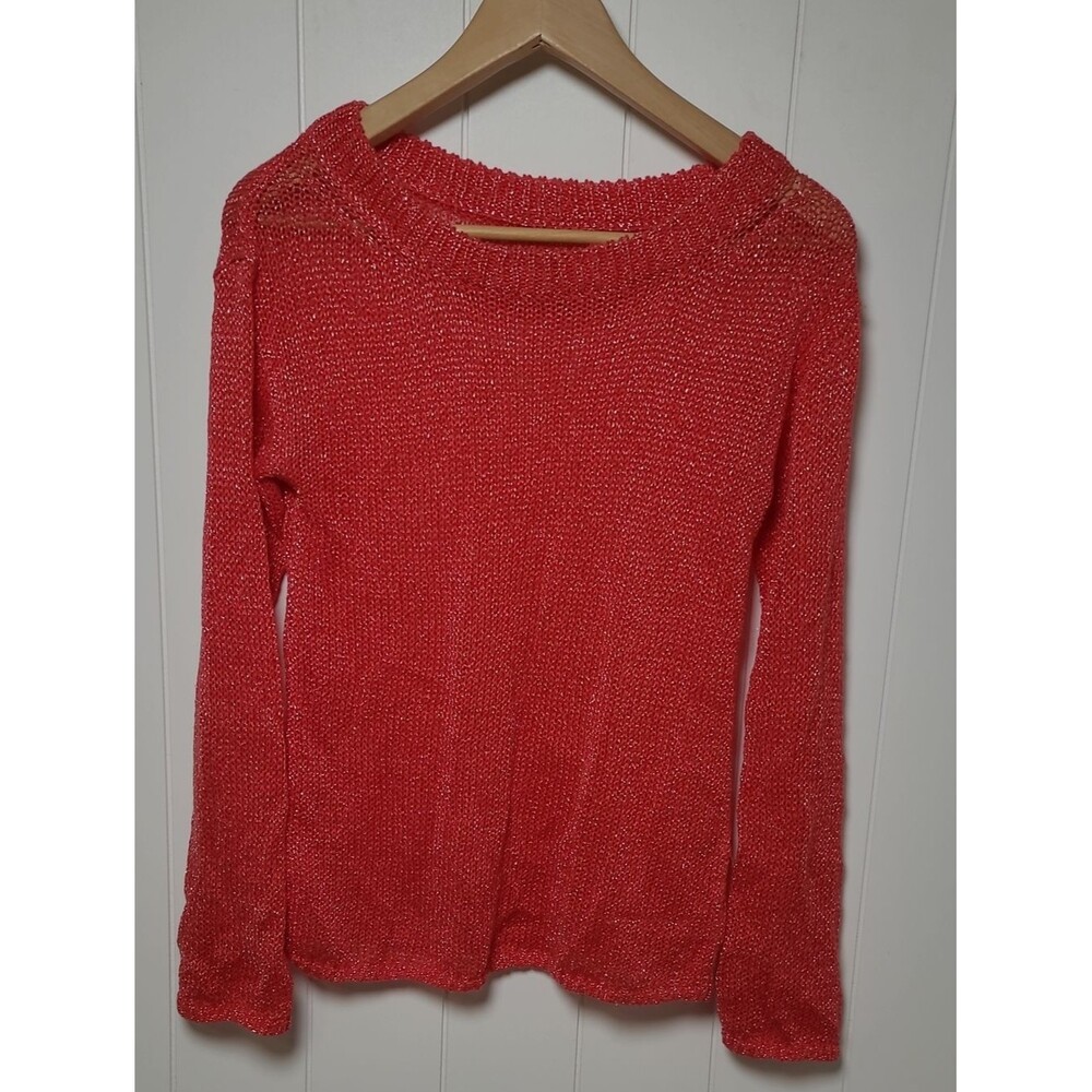 Alice + Olivia Sweater Women's XS Open Knit Metallic Minimalist